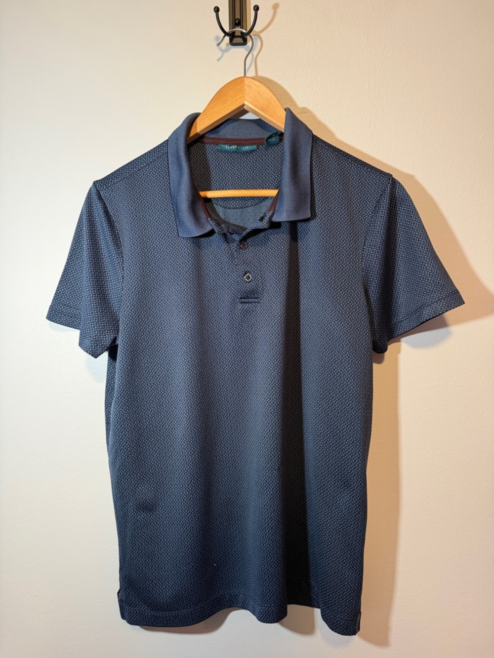 Perry Ellis Navy Micro-Pattern Polo